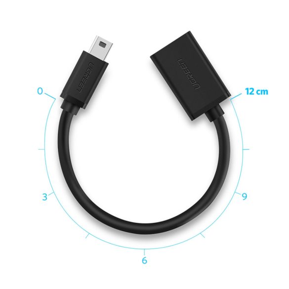 Ugreen US249 mini USB-B (apa) - USB-A (anya) OTG adapter 10cm - szürke