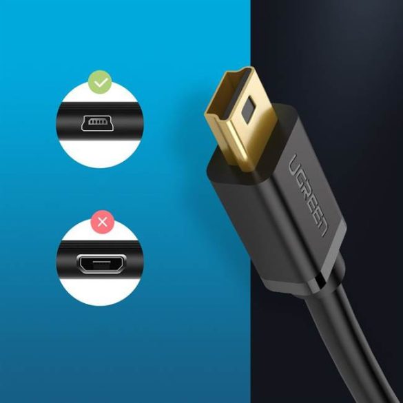 UGREEN USB 2.0 apa Mini 5 Pin Apa Cable 3m (fekete)