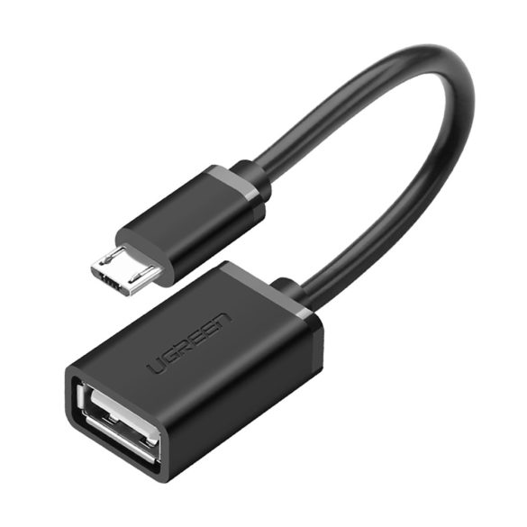 Ugreen US133 micro USB (apa) - USB-A (anya) OTG kábel lapos 0,15 m - fekete