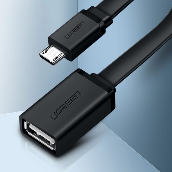 Ugreen US133 micro USB (apa) - USB-A (anya) OTG kábel lapos 0,15 m - fekete