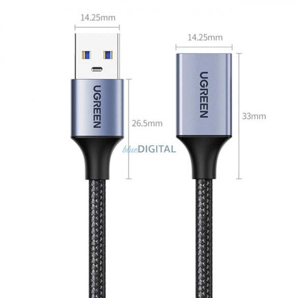 Ugreen hosszabbító kábel adapter USB (férfi) - USB (női) 3.0 5Gb/s 0.5m szürke (US115)