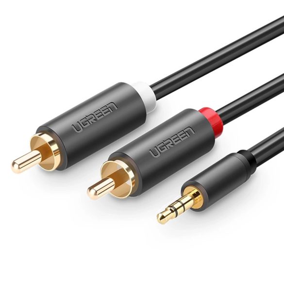 Ugreen AV102 audio kábel 3.5mm jack (apa) / 2RCA (apa) 2m - szürke