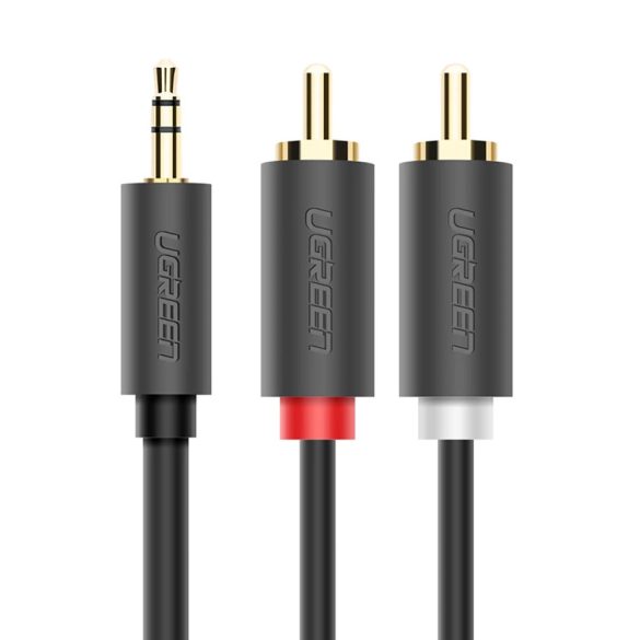 Ugreen AV102 audio kábel 3.5mm jack (apa) / 2RCA (apa) 2m - szürke