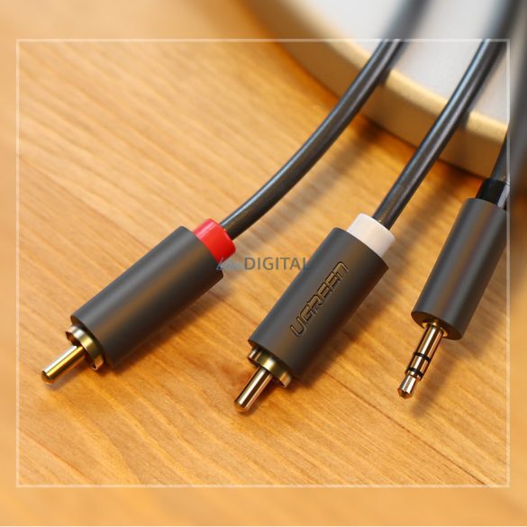 Ugreen audio kábel 3,5 mm-es mini jack (apa) - 2RCA (apa) 1,5 m (AV102)