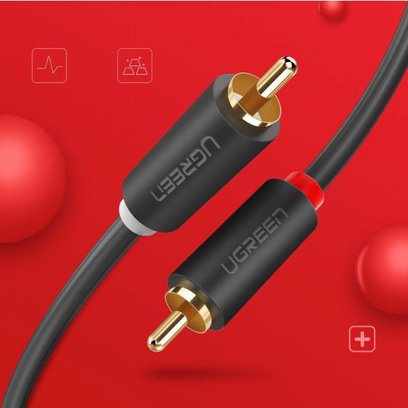 Ugreen AV104 audio kábel 2RCA (apa) / 2RCA (apa) 2m - szürke