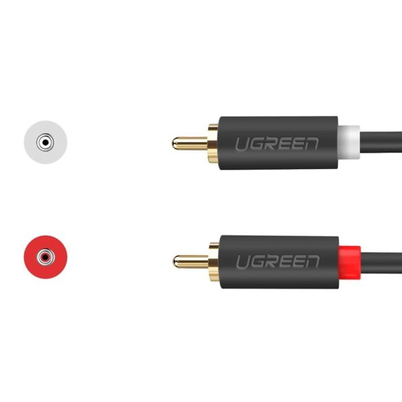 Ugreen AV104 audio kábel 2RCA (apa) / 2RCA (apa) 3m - szürke