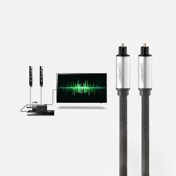 Ugreen AV108 Toslink/SPDIF audio optikai kábel 3m - szürke