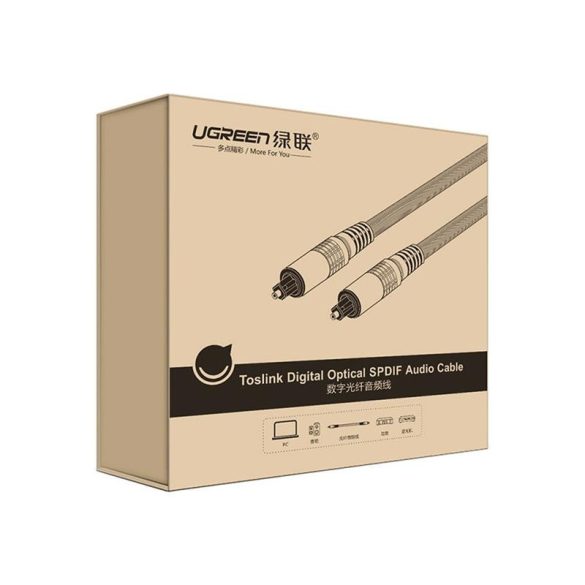 Ugreen AV108 Toslink/SPDIF audio optikai kábel 3m - szürke