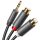 Ugreen audio adapter jack 3,5 mm-es apa és 2xRCA női kábel 0,25m szürke (AV109)