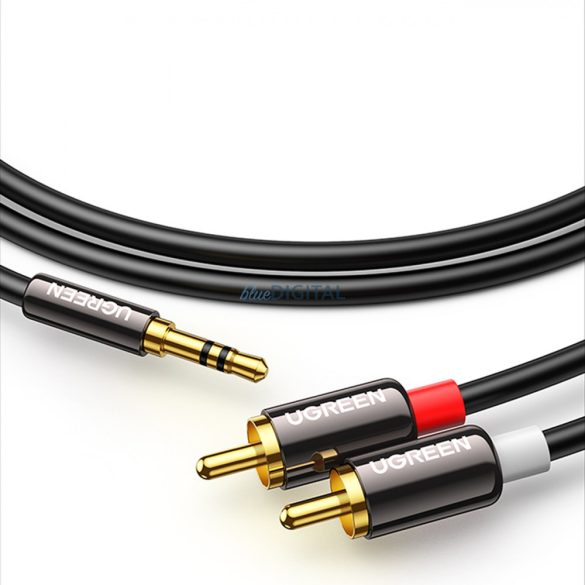 Ugreen audio kábel 3,5 mm mini jack - 2RCA 1,5 m fekete (AV116)