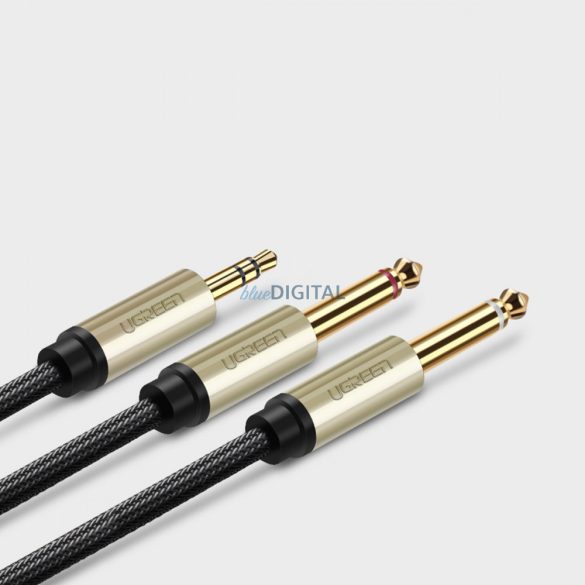 Ugreen audio kábel mini jack 3,5 mm - 2 x jack 6,35 mm 1m szürke (AV126)