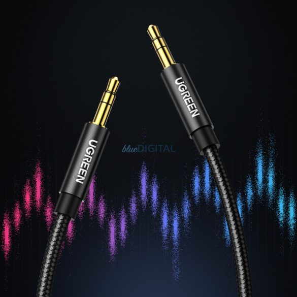 Ugreen AUX audiokábel egyenes mini jack 3,5 mm 1m kék (AV112)