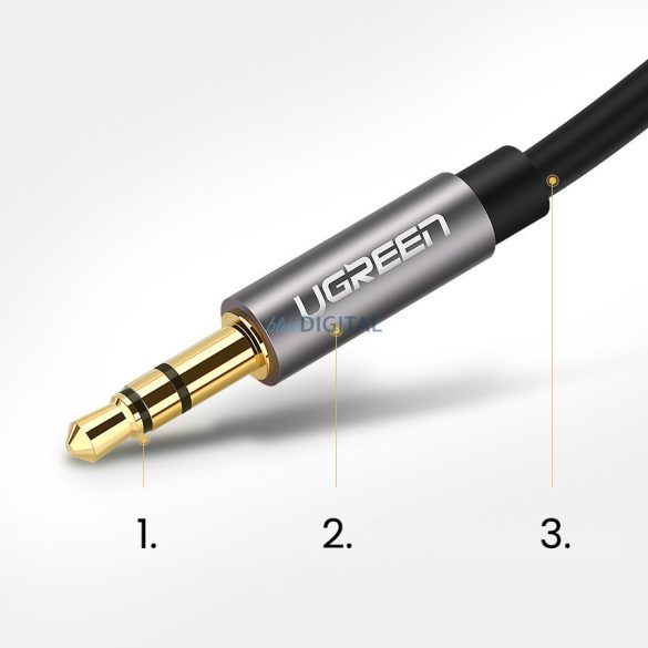 Ugreen audio kábel AUX mini jack 3.5mm 1m fekete (AV119)