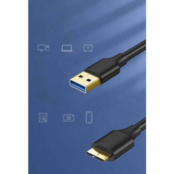 UGREEN USB 3.0 A Apa Micro USB 3.0 kábel fekete apa 1M