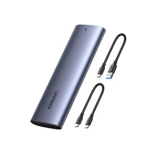 Ugreen M.2 SSD ház USB 3.2 Gen 2 meghajtó (SuperSpeed ​​USB 10 Gbps) + USB Type C kábel 0,5 m szürke (CM400 10902)