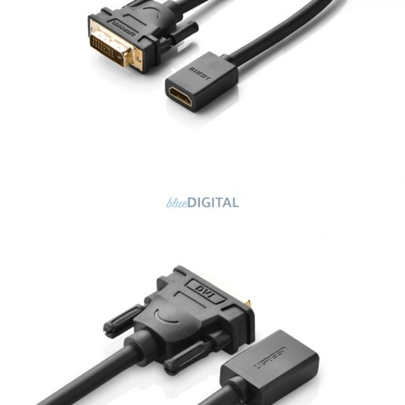 Ugreen adapter kábel DVI (férfi) - HDMI (női) 0.15m fekete (20118)