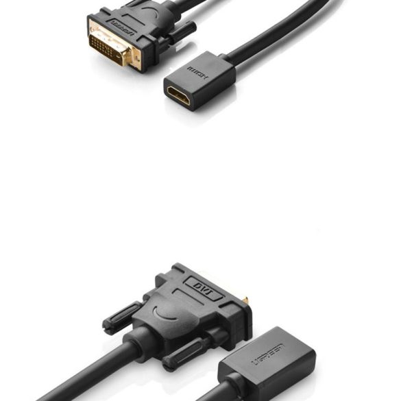 Ugreen adapter kábel DVI (férfi) - HDMI (női) 0.15m fekete (20118)