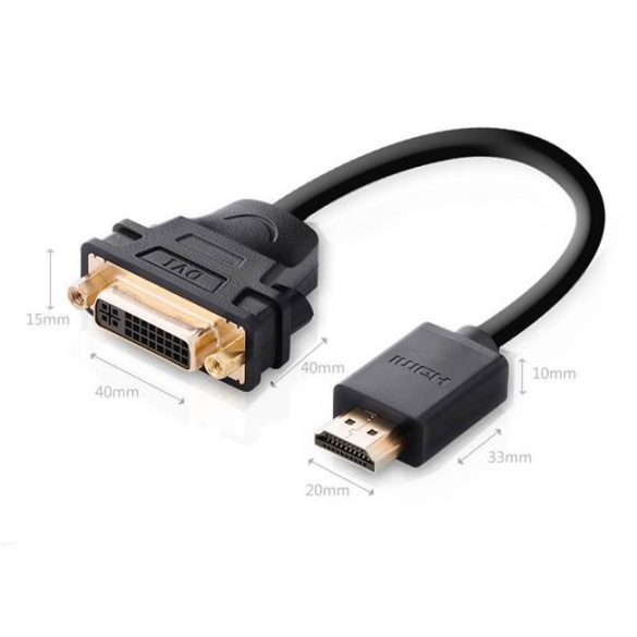 UGREEN HDMI apa anya DVI adapter kábel 22cm (fekete)