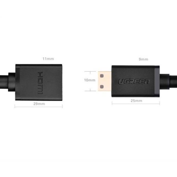 UGREEN Mini HDMI apa anya HDMI adapter kábel 22cm (fekete)