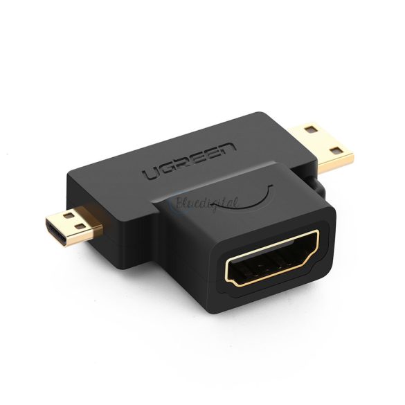 Ugreen adapter HDMI A tok (anya) a mini hdmi (apa) / Micro HDMI (apa) fekete (20144)