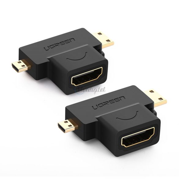 Ugreen adapter HDMI A tok (anya) a mini hdmi (apa) / Micro HDMI (apa) fekete (20144)