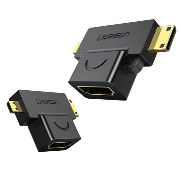 Ugreen adapter HDMI A tok (anya) a mini hdmi (apa) / Micro HDMI (apa) fekete (20144)