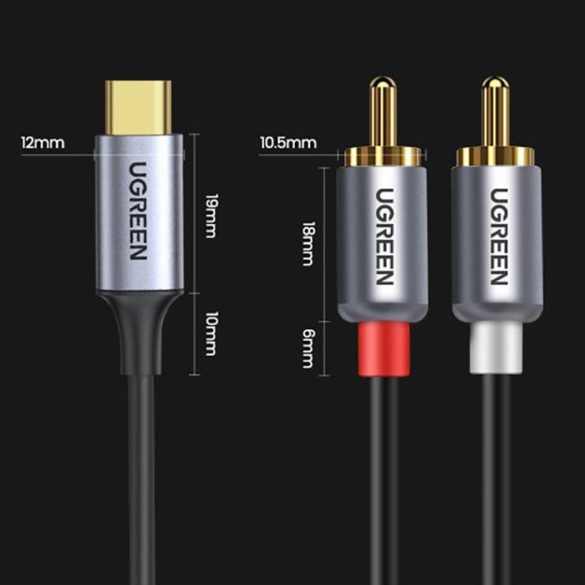 Ugreen CM451 USB-C 2xRCA apa apa audio kábel