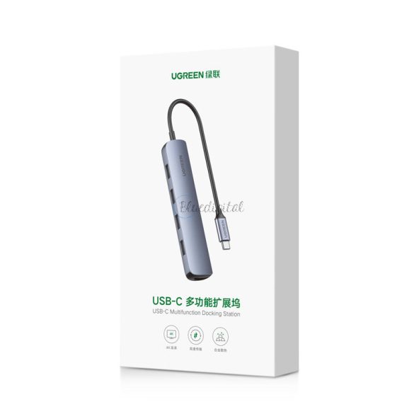 Ugreen adapter USB type-c - HDMI / 4 x USB szürke (cm417)