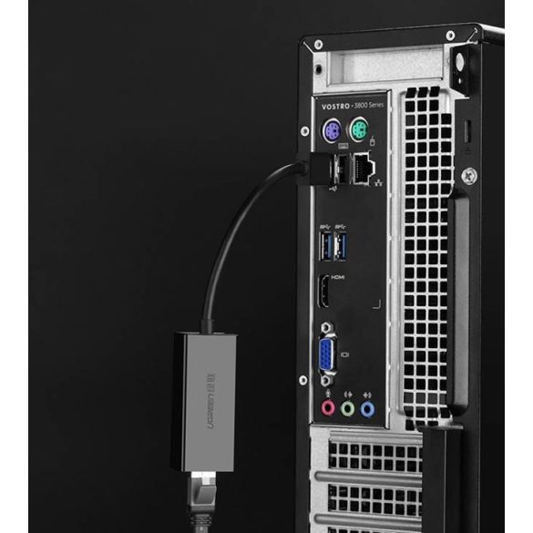 UGREEN USB 2.0 10 / 100Mbps Ethernet Adapter (fekete)