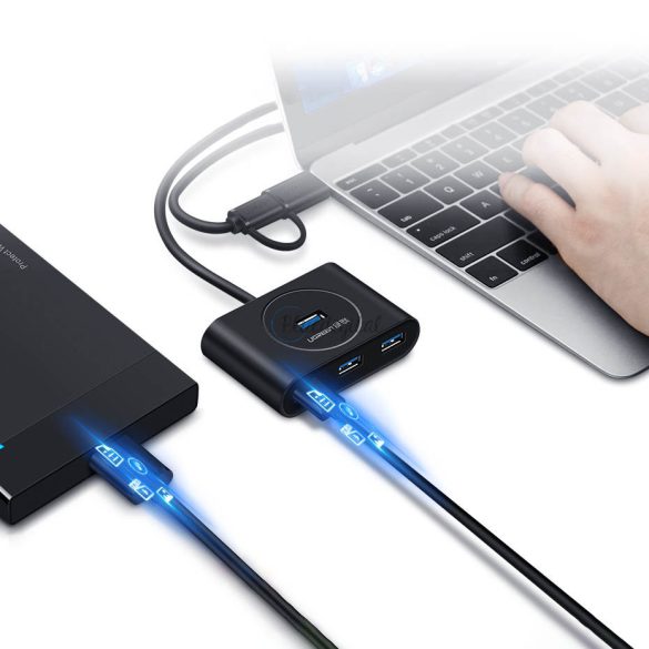 Ugreen multifunkcionális USB HUB type-c - 4 x USB 3.0 1m fehér (CR113)