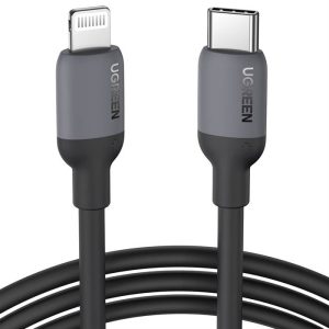 Ugreen US387 MPI USB-C, Lightning Szilikon kábel C94 chip 1M Fekete