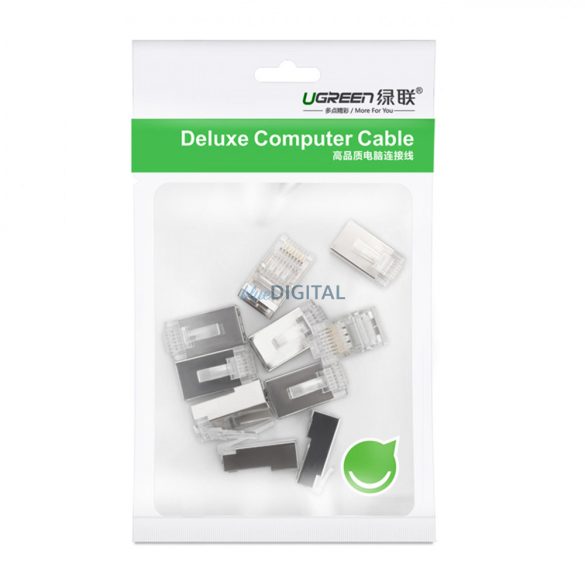 Ugreen 10x csatlakozóvég RJ45 8P8C (UTP Cat. 6 / Cat. 5 / Cat. 5e) ezüst (NW111)