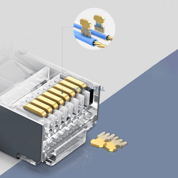 Ugreen 10x csatlakozóvég RJ45 8P8C (UTP Cat. 6 / Cat. 5 / Cat. 5e) ezüst (NW111)