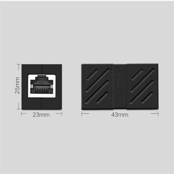 UGREEN RJ 45 hálózati Keystone Jack In-Line csatoló anya anya 1db (fekete)