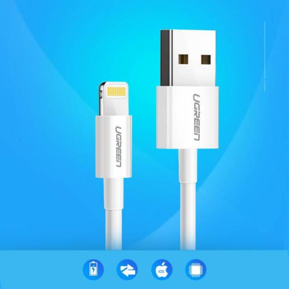 UGREEN Lightning USB kábel (ABS tok) Fehér 1M