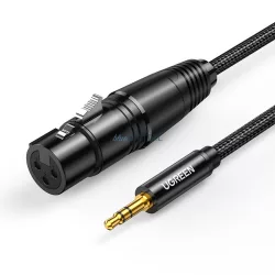   Ugreen audiokábel 3.5mm mini jack (apa) - XLR (női) 1m fekete (AV182)