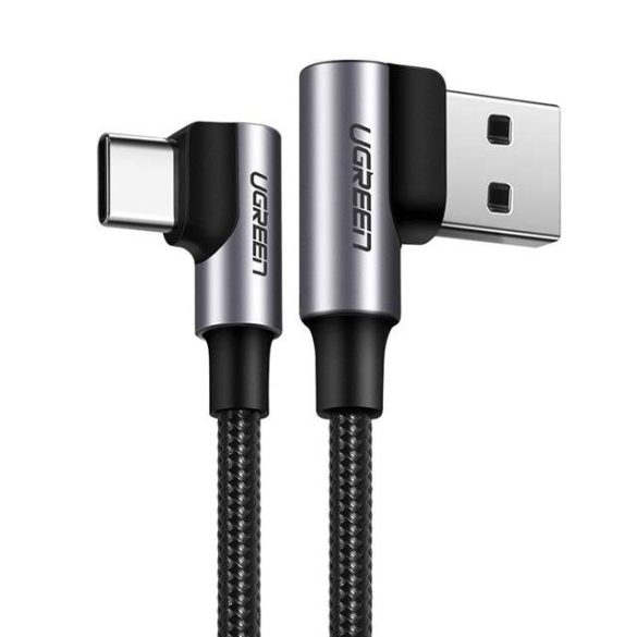 Ugreen USB - USB Type-c szögben kábel Quick Charge 3.0 QC3.0 3 A 2 m szürke (US176 20857)