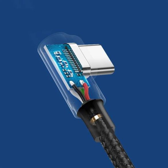 Ugreen USB - USB Type-c szögben kábel Quick Charge 3.0 QC3.0 3 A 2 m szürke (US176 20857)