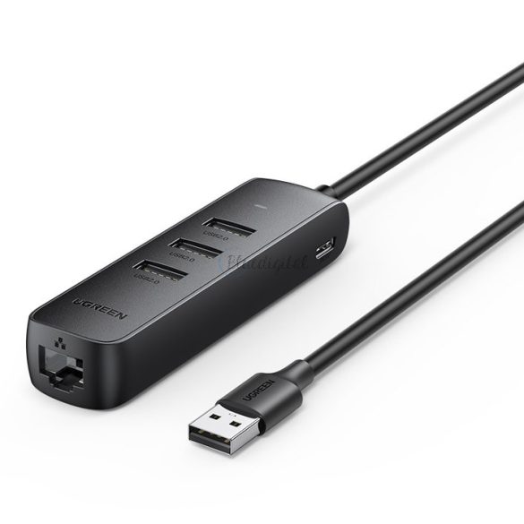Ugreen adapter USB type-c - Ethernet RJ45 / 3 x USB fekete adapter (cm416)