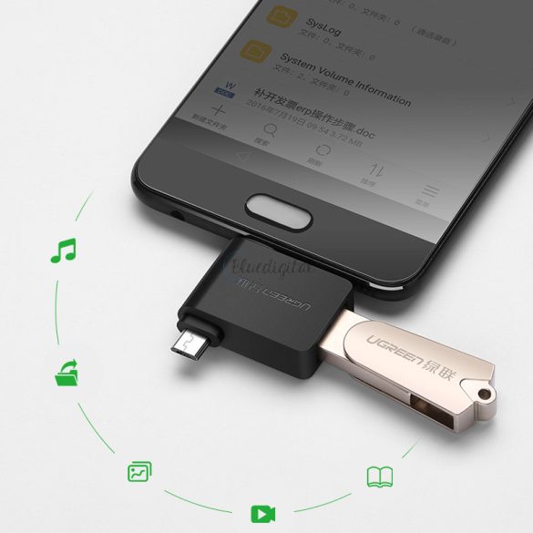 Ugreen adapter OTG USB USB 3.2 GEN 1 (5Gbps) - USB type-c / micro USB fekete (30453)