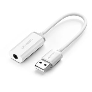 Ugreen US206 USB-A - 3.5mm jack adapter - fehér