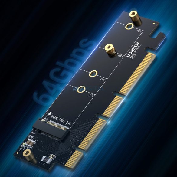 Ugreen bővítőkártya adapter PCIe 4.0 x16 M.2 NVMe M-Key fekete (CM465)