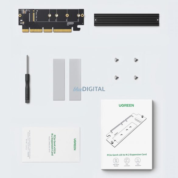 Ugreen bővítőkártya adapter PCIe 4.0 x16 M.2 NVMe M-Key fekete (CM465)