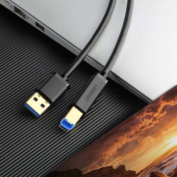 Ugreen US210 nyomtatókábel USB-A 3.0 / USB-B 5Gbps 1m - fekete