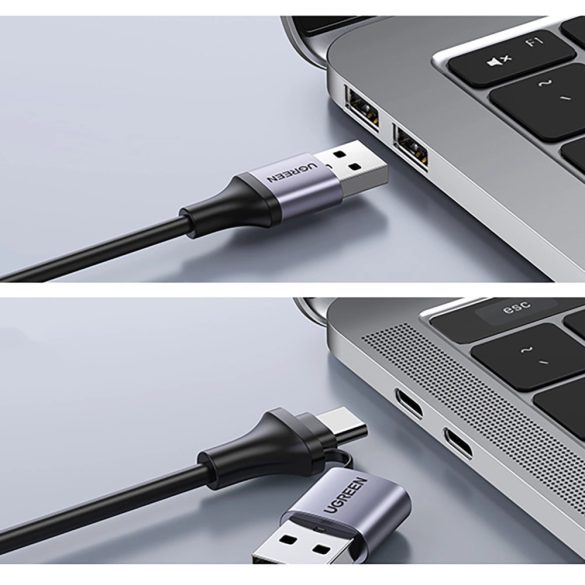 Ugreen CM489 USB-A/Type-C (apa) - HDMI (anya) adapter - szürke