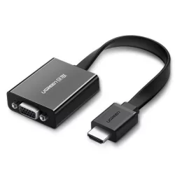   UGREEN HDMI VGA + 3,5 mm-es audio + Mirco USB átalakító Fekete