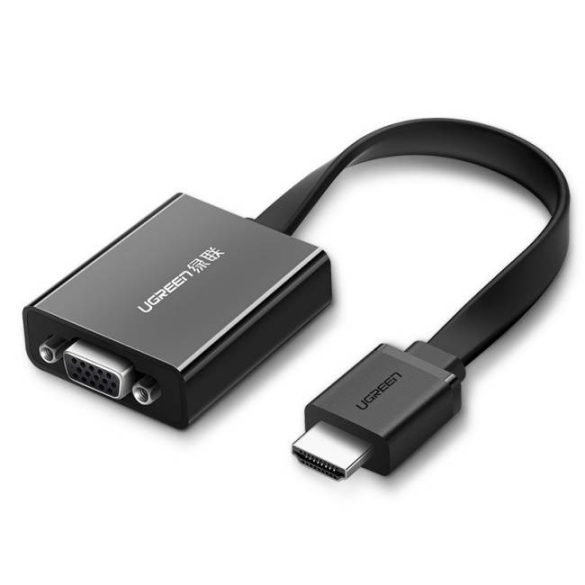 UGREEN HDMI VGA + 3,5 mm-es audio + Mirco USB átalakító Fekete