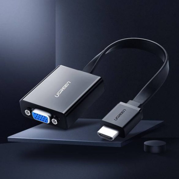 UGREEN HDMI VGA + 3,5 mm-es audio + Mirco USB átalakító Fekete