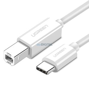 Ugreen US241 USB-C / USB-B 2.0 kábel szkenner nyomtató 1,5 m - fehér