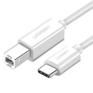 Ugreen US241 USB-C / USB-B 2.0 kábel szkenner nyomtató 1,5 m - fehér